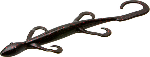 Zoom Bait 8-Inch Mag Lizard Soft Plastic Lure in Black and Red, Part Number 033-01