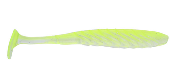 YUM Pulse 3-inch Chartreuse Clear Shad - 8 Pack