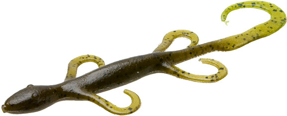Zoom Bait 6-inch Lizards in Green Pumpkin Chartreuse, Part Number 002-104