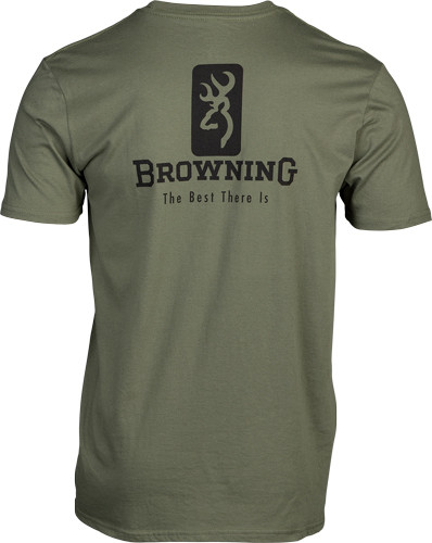 Browning SS T-Shirt Emblem - Military Green, X-Large, Cotton Blend, Short Sleeve