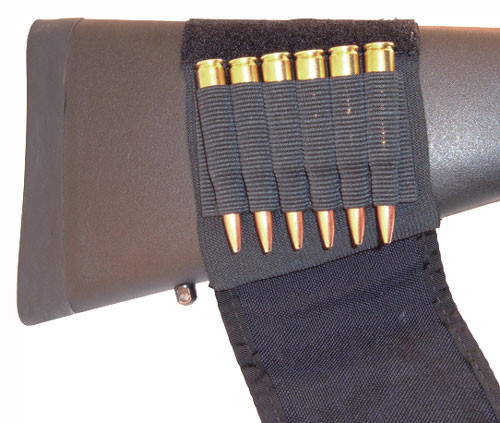 Grovtec GTAC83 Rifle Shell Holder with Flap – Black Nylon Ammo Sleeve for 6 Shells