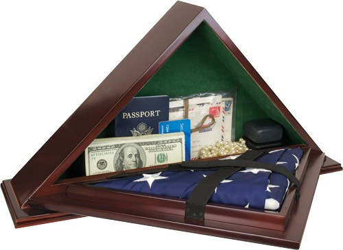 PSP Products Concealment Patriot Flag with Solid Wood Security Case