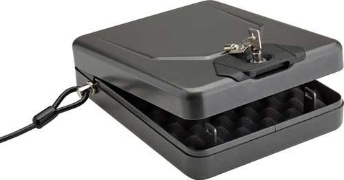 Hornady Alpha Elite Lock Box with 3-foot Security Cable – Secure Firearm Storage for Travel and Home