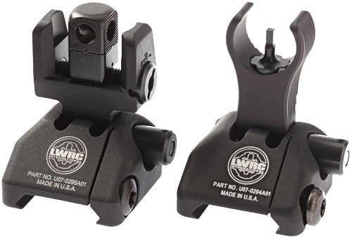LWRC International Folding Sight Set for Picatinny Rails – Black Steel Construction
