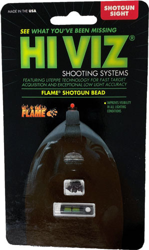 Hiviz Flame Shotgun RIB Front Sight - Green LitePipe for Vent Ribbed Shotguns (Part # FL2005G)