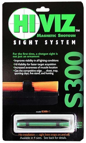 Hiviz S300G Green Shotgun Front Sight for .218 to .328 Inch Ribs