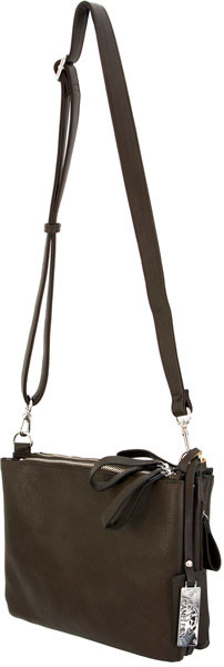 Cameleon Iris Concealed Carry Crossbody Bag in Brown - Vegan Leather, 11W x 8H x 4D Inches