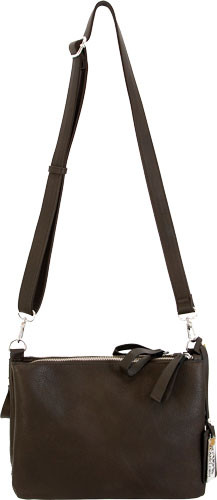 Cameleon Iris Concealed Carry Crossbody Bag in Brown - Vegan Leather, 11W x 8H x 4D Inches