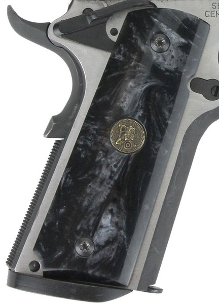 Pachmayr Black Pearl 1911 Full Size Grips – Mother of Pearl Look and Weather-Resistant Design