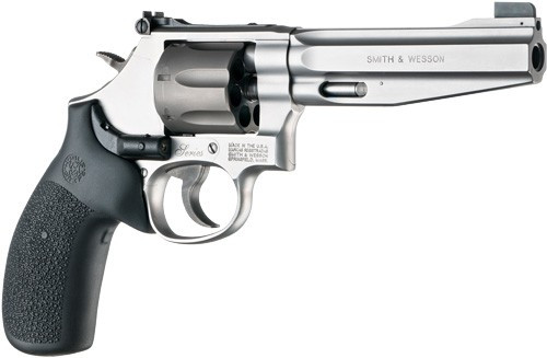 Hogue LE Laser Grip for Smith & Wesson K/L Frame - Black Matte Rubber Replacement Grip with Red Laser Pointer