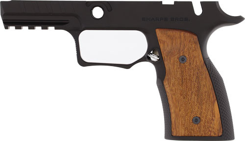 Sharps Bros. P320 Grip Module SBGM11 – Satin Finish Wood with Checkering and Finger Grooves
