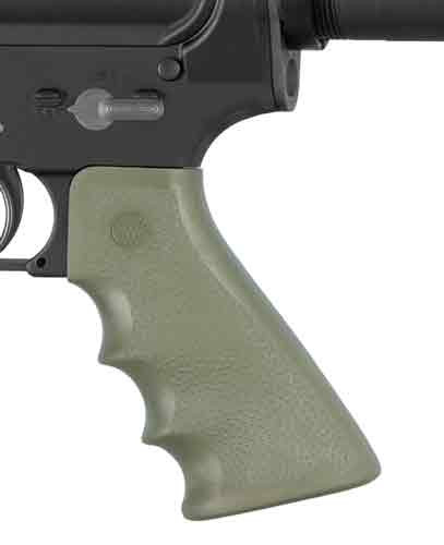 Hogue AR-15 Rubber Grip Handle with Finger Grooves in OD Green, Part #15001