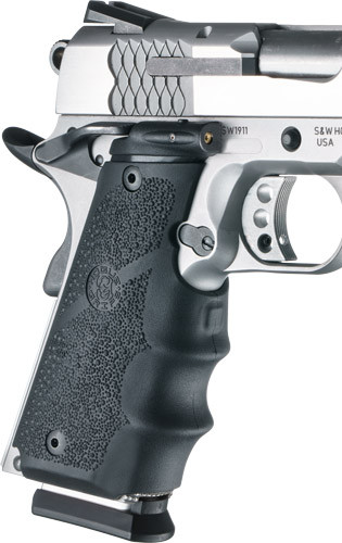 Hogue LE Laser Grip for Colt 1911 Government - Black Matte Rubber with Red Laser Enhancement