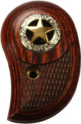 Bond Arms Grip Standard Laminate Rosewood with 2-Tone Silver & Gold Star – Fits Bond Arms Derringers