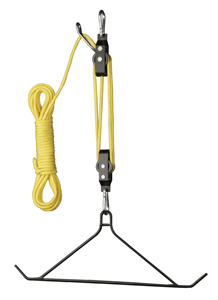 Hunters Specialties HS-00645 Skinning Gambrel & Hoist with 40 ft Tangle-Proof Rope and 4-Pulley System