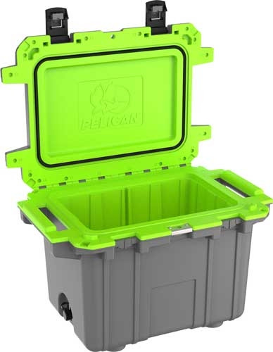 Pelican Cooler IM 50 Quart Dark Gray/Green with Heavy-Duty Insulation and Integrated Features