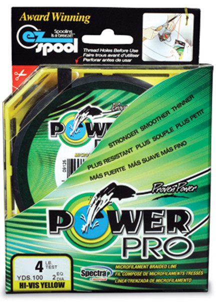 Power Pro Line PWR PRO 30 lb Yellow Braided Fishing Line, 300 Yards