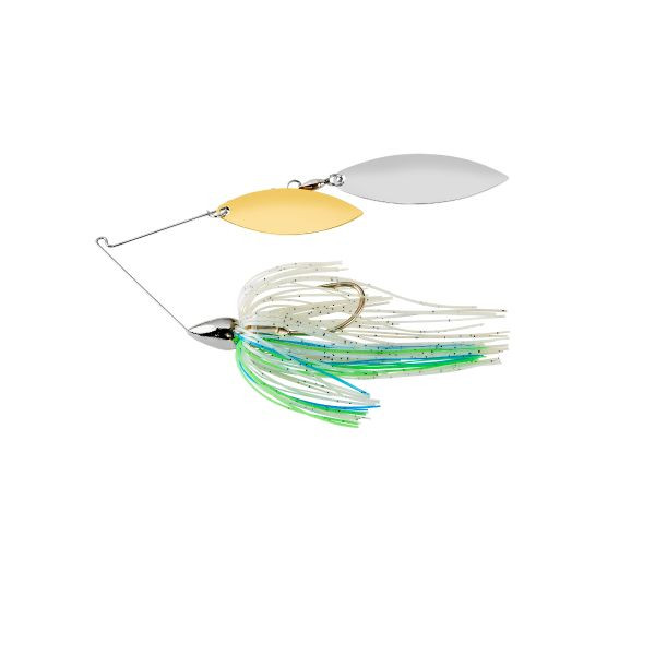 WAR EAGLE Spinner Baits WE38NW08 Nickel Frame Double Willow Spinnerbait in Blue Herring
