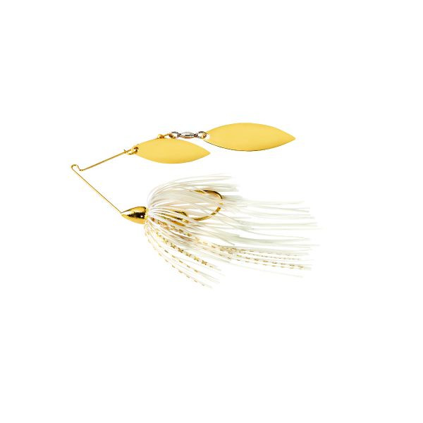 War Eagle Spinner Baits WE12SEGW01G Screamin Eagle Gold Frame Double Willow Spinnerbait with White and Gold