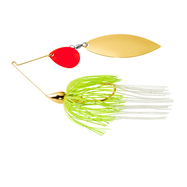 War Eagle Spinner Baits Gold Frame Tandem Willow Spinnerbait with White Chartreuse Colors