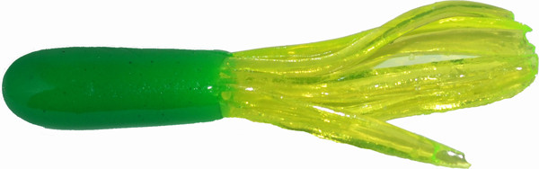 GSM Fishing BB 1.5-inch Crappie Tube Lure in Lime/Chartreuse, Model 15CRTU-06