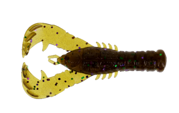 GSM Fishing 3" Yama CRAW Large Green and Purple Soft Plastic Baits (8 Pack)