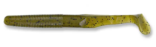 GSM Fishing 5.5" Swimming Senko Green Pumpkin with Large Black Flake, 7-Pack