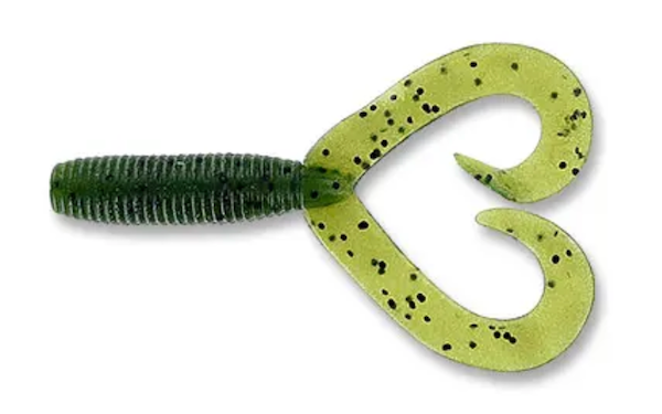 GSM Fishing 4-Inch Double Tail Grub Watermelon with Large Black Flake (20 Pack)