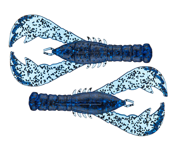 GSM Fishing 4-Inch Yama CRAW Bait with Blue and Black Flake, 6-Pack