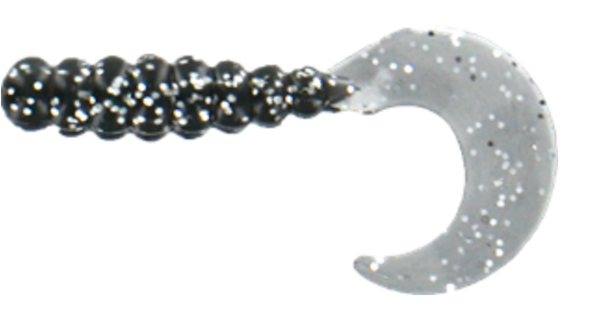 GSM Fishing BB 2-Inch Fat Grub Bait with Black Sparkle Finish, 10 Pack