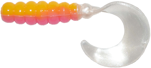 GSM Fishing FG226 2-inch Fat Grub Bait - Pack of 10 in Pink, Yellow, and Pearl Colors