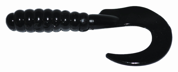 GSM Fishing BB 2-Inch Curl Tail Grub Black - Pack of 10