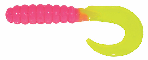 GSM Fishing BB 2-Inch Curl Tail Grub Bubblesgum/Chart Tail (10 Pack) - Part Number CTG209