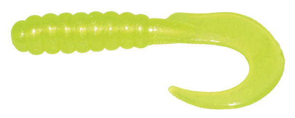 GSM Fishing BB 2-inch Curl Tail Grub Chart Pearl 10 Pack