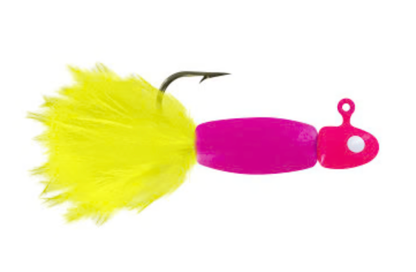 GSM Fishing 1.5 inch Lindner Panfish Special Pink with Chartreuse Tail - 5 Pack