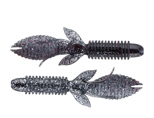 GSM Fishing 4.5-Inch BFE Black Neon and Clear Sparkle Lures (6 Pack) - Part Number BBB-45BFE-13
