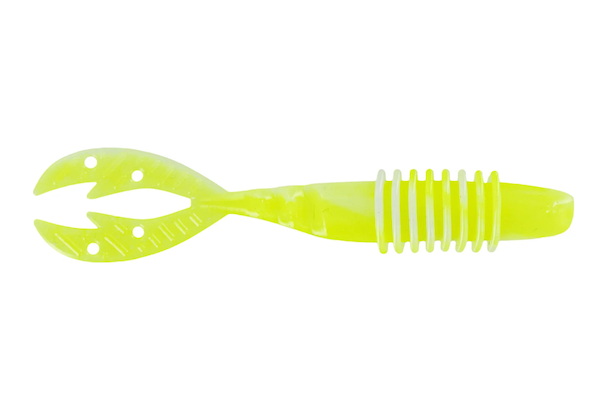 GSM Fishing 4.25 Inch Kamikaze Swimon Chartreuse White Swirl (6 Pack)