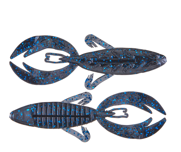 GSM Fishing Rojas Fighting Frog 4-Inch Black Blue Flake (7 Pack)