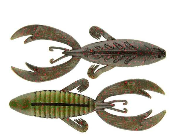 GSM Fishing Rojas Fight Frog 4-Inch Black Neon Watermelon Red Flake - 25 Pack