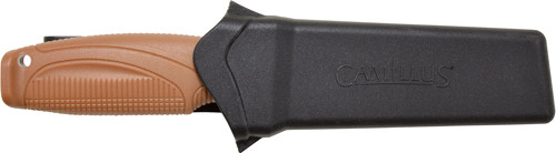 Camillus Knives Swedge Fixed Blade Knife with Stainless Steel Blade and Brown Glass Filled Nylon Handle