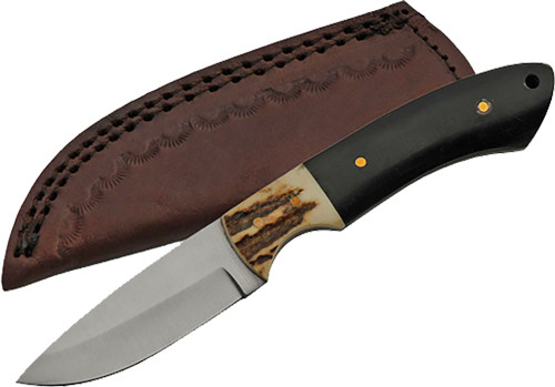 SZCO Rite Edge 7-Inch Stag Horn Hunting Knife with Stainless Steel Blade