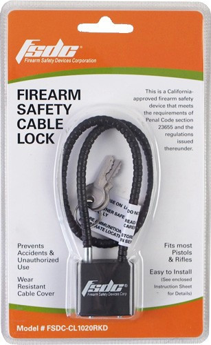 FSDC Regal Cable Lock 15-inch Coated – Secure Rifle and Pistol Lock with Key, California DOJ Approved