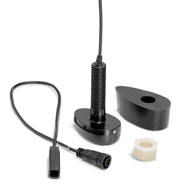 Humminbird XPTH-9-HW-T Dual Spectrum CHIRP Plastic Thru-Hull Transducer with Temperature Sensor
