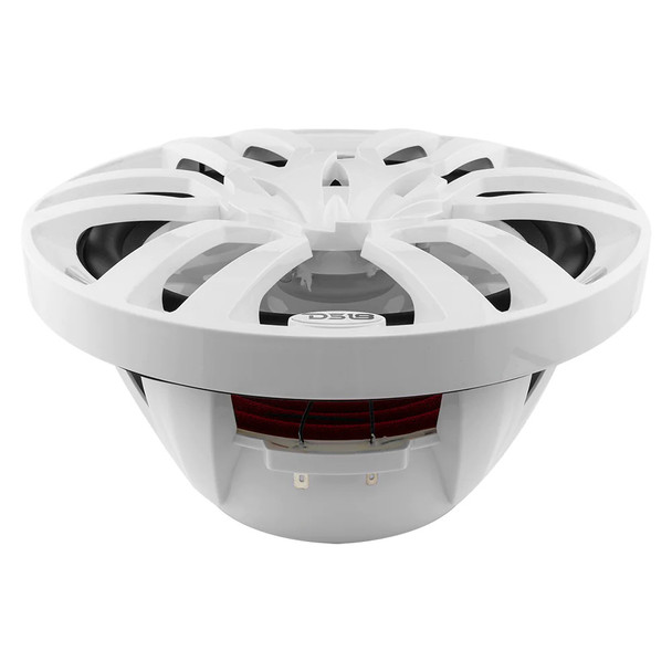 DS18 Hydro 10-inch 2-Way Marine Speakers with Bullet Tweeters and RGB LED Lights - White
