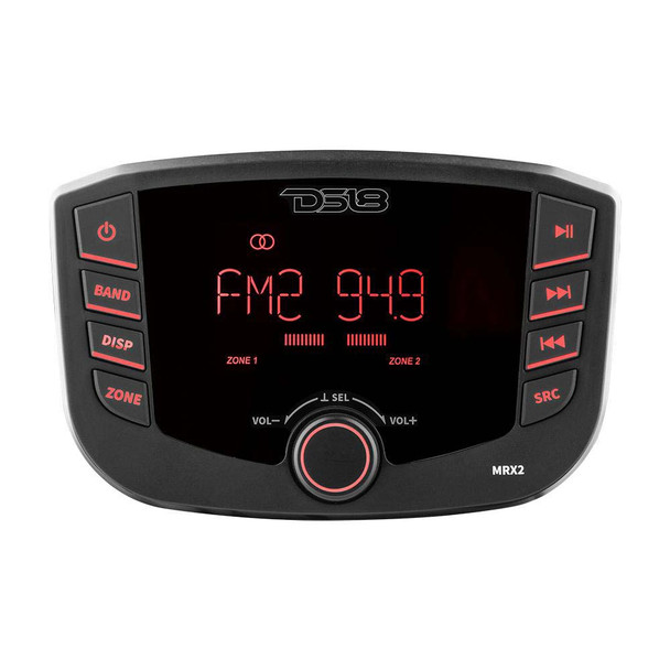 DS18 MRX2 Marine Stereo with AM/FM and Bluetooth - 2 Zone Waterproof Head Unit