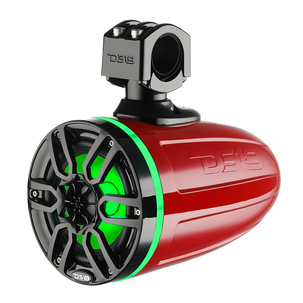 DS18 X Series HYDRO 6.5-inch Wakeboard Pod Tower Speakers with RGB LED Light - 300W - Red