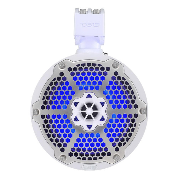 DS18 Hydro 6.5 inch Neodymium Wakeboard Speakers with RGB LED Lights – 450W – White