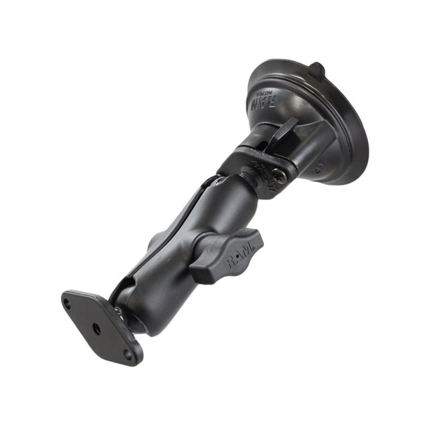 RAM Mounting Systems RAM-B-166U Twist Lock Suction Cup Mount with Double Socket Arm and Diamond Base Adapter