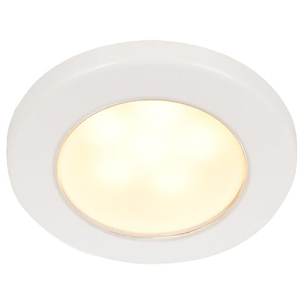 Hella Marine EuroLED 75 3-Inch Round Screw Mount Down Light - Warm White LED with White Plastic Rim - 12V