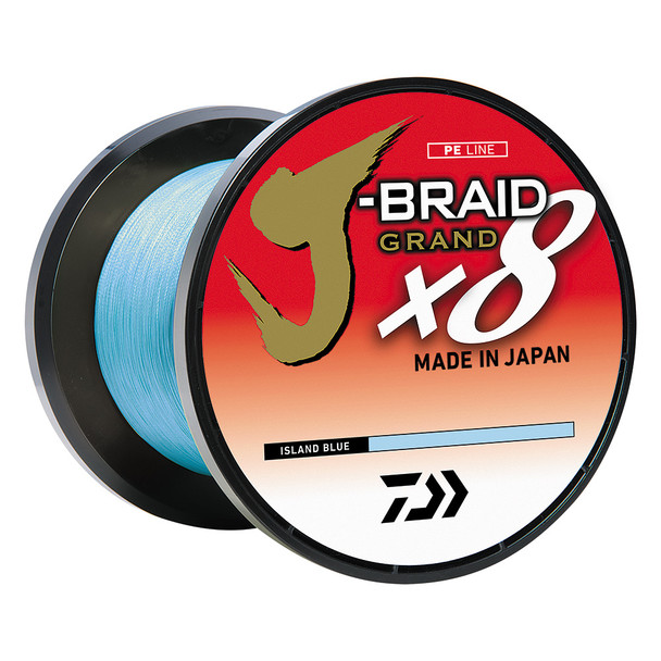 Daiwa J-BRAID x8 GRAND Braided Line - 40 lb Test, 300 Yards, Island Blue